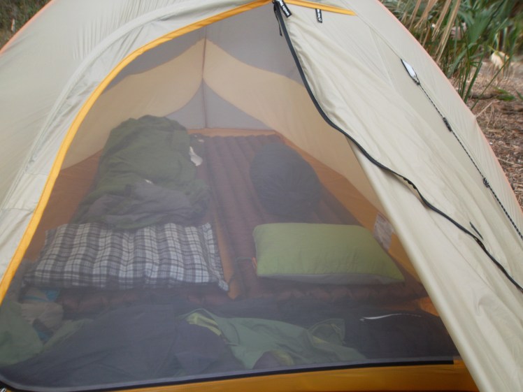 Big Agnes Fly Creek UL2 set up for a good nights sleep.