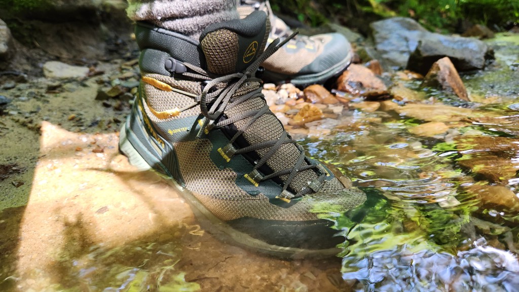 La Sportiva TX Hike Mid GTX Hiking Boot in water